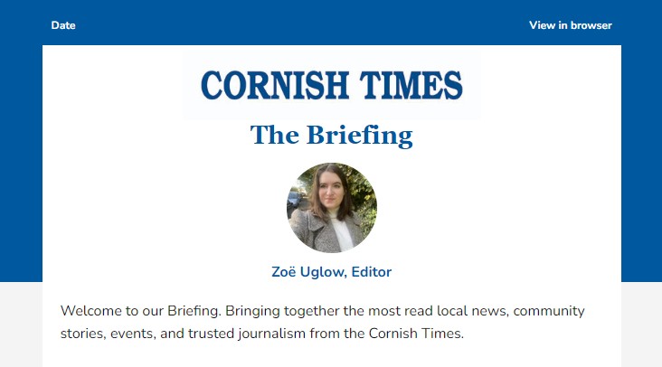 Cornish times newsletter sample