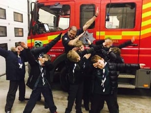 Cubs visit fire station