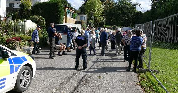 Pensioners stage protest over tree felling at mobile homes site