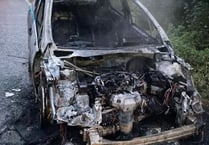 Two vehicle fires in one morning on A38 at Landrake