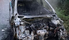 Two vehicle fires in one morning on A38 at Landrake