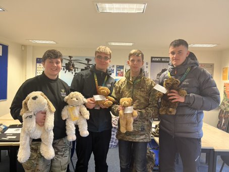 Military students are giving teddies backstory’s for the children un Ukraine 