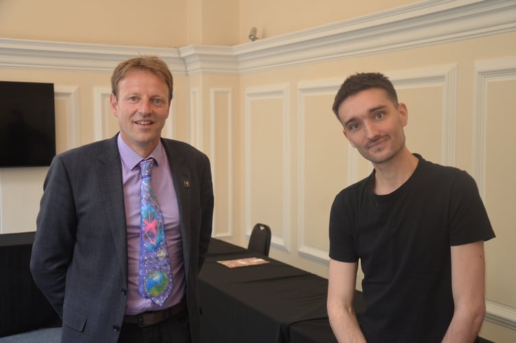Derek Thomas, MP for St Ives, West Cornwall and the Isles of Scilly, pictured with the late singer Tom Parker of The Wanted, who died of a brain tumour on March 30, 2022