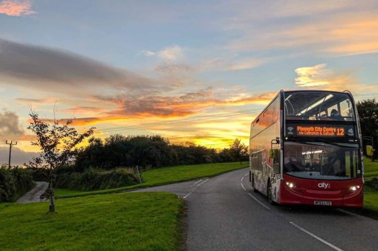A Go Cornwall Bus on the No 12 route from Launceston to Plymouth via Callington and Saltash