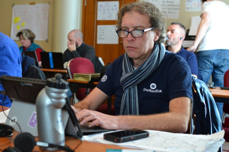 Martin Strutton is part of ShelterBox’s response team. Pictured attending a logistics cluster meeting in Krakow, Poland