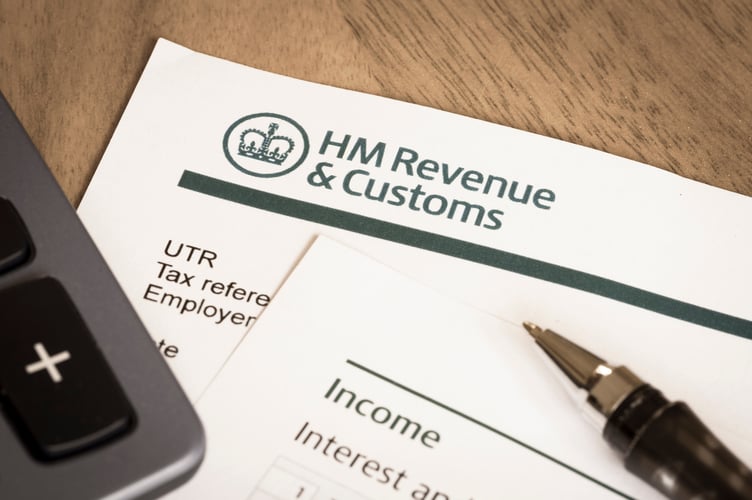 A tax form being completed