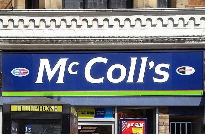 McColl’s general sign view