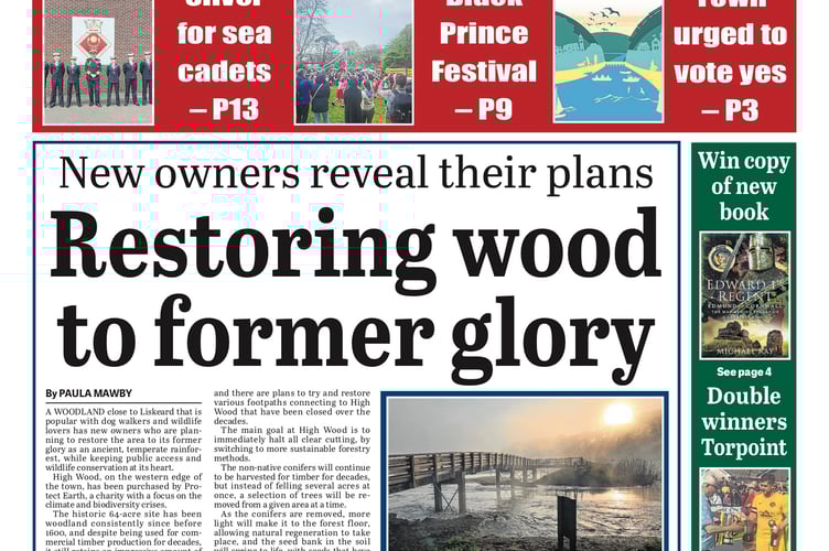 The front page of the Wednesday, May 11, 2022, issue of the Cornish Times