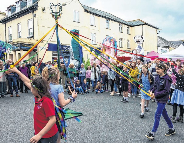 Maypole dancing at a past Callington MayFest
