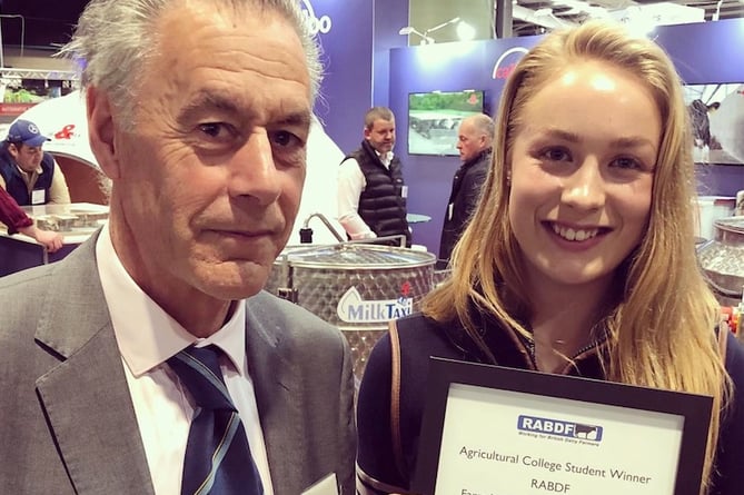 Award-winning Duchy College student Louise Harrison with Paul Ward, the college’s Rural Business School and programme manager.