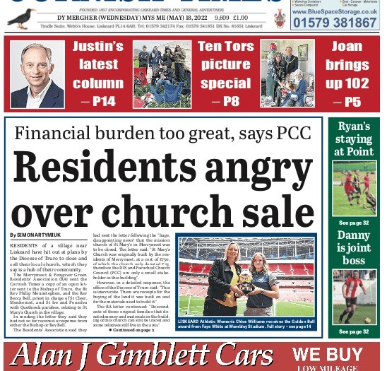 The latest issue of the Cornish Times is on sale now