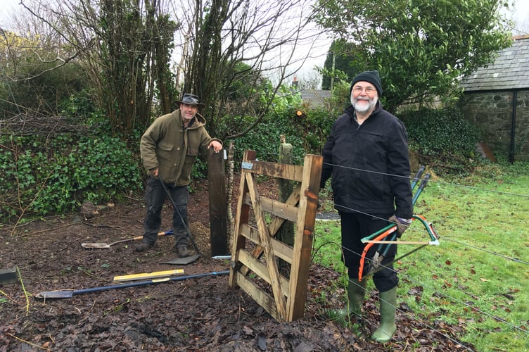 Work going on at the community garden in St Ive earlier this year