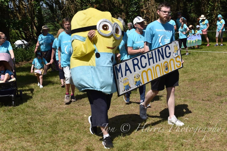 Minions completing the Liskeard relay for life