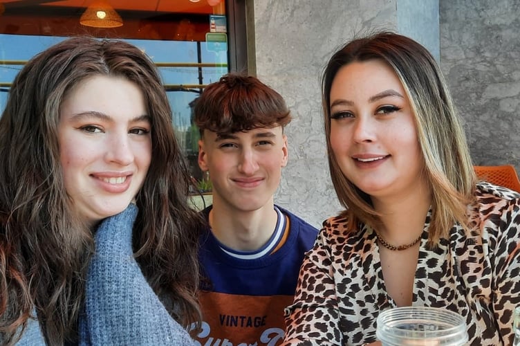 BARNEY with his sisters Grace and Logan