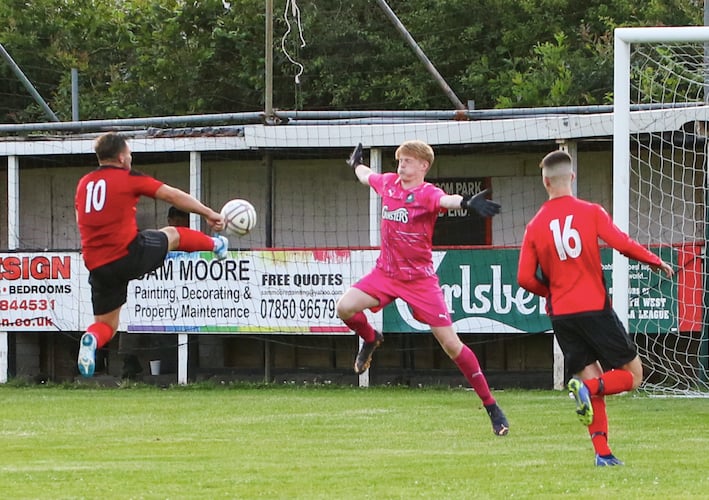 Action from the pre-season friendly between Dobwalls and Plymouth Argyle Youth