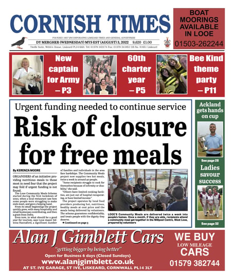Front page for August 3 2022.