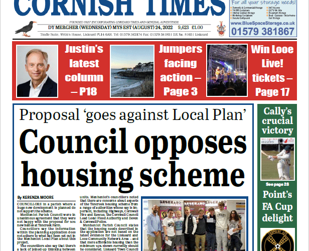 Cover of Cornish Times 24/08/22