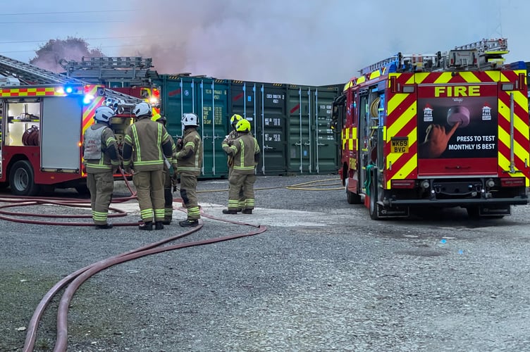 Crews were on site to tackle to fire in one of Cedar Croft Nurseries' storage warehouses