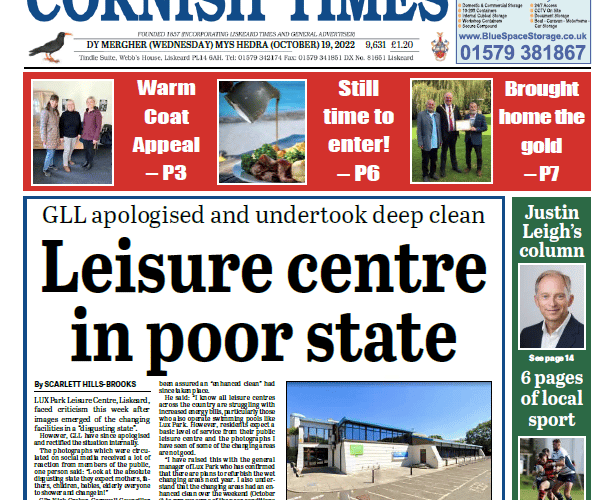 Cornish Times cover 19/10/22