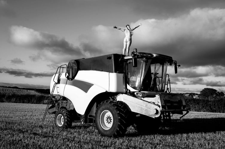 Abi Irwin pictured on top of a combine