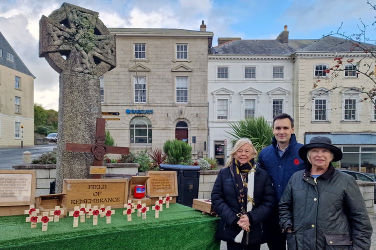 Sheryll with Cllrs Craker and Pascoe at the Field of Remembrance