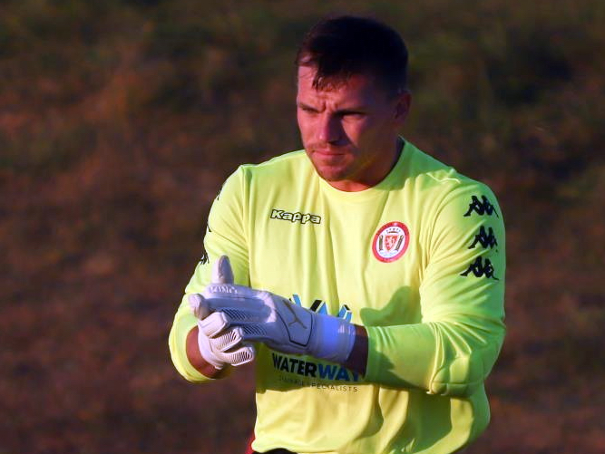 Ryan Rickard, pictured in action for former club Saltash United, was back in the Torpoint goal at Ivybridge on Wednesday night. Picture: Daz Hands Photography