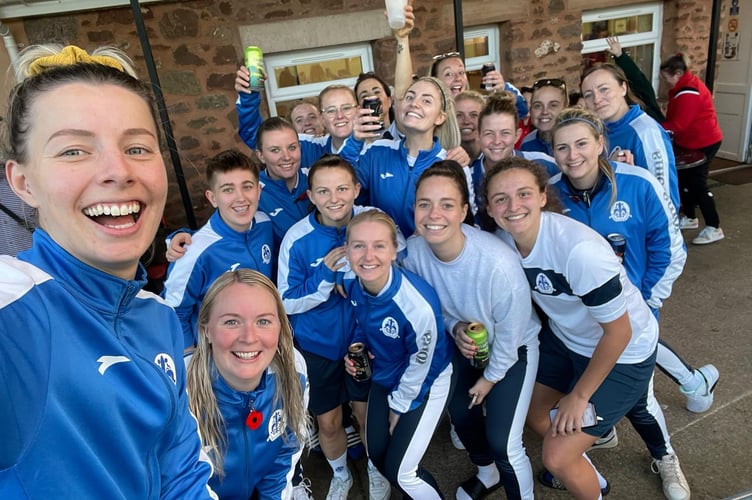 Liskeard Athletic Women celebrating