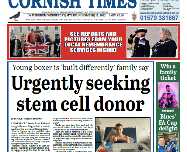 Cornish Times Cover 16/11