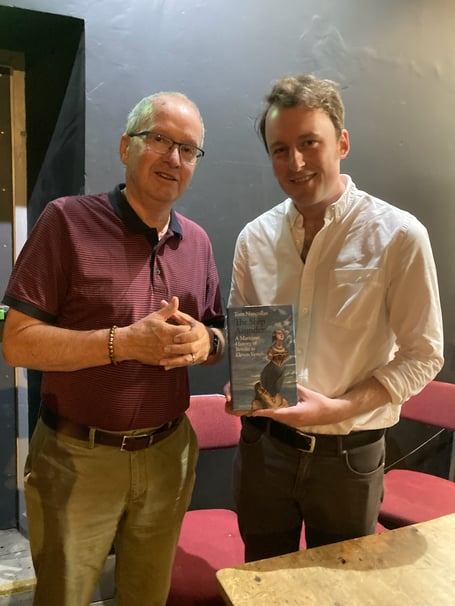 Chris Warne with author Tom Nancollas at Penzance Literary Festival