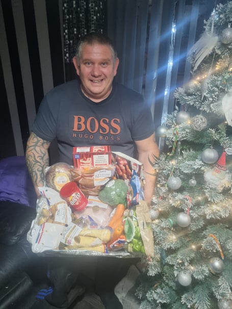 Nigel Smith with the ingredients for the Christmas dinner