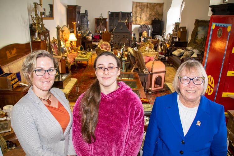 At the Old Duchy Palace visit are: Kirsty Worden (Trust), Antonia Moreau (Aquarius Antiques) and Sheryll Murray MP