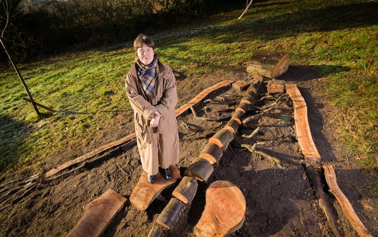 Swedish artist at her art installation at the Eden Project