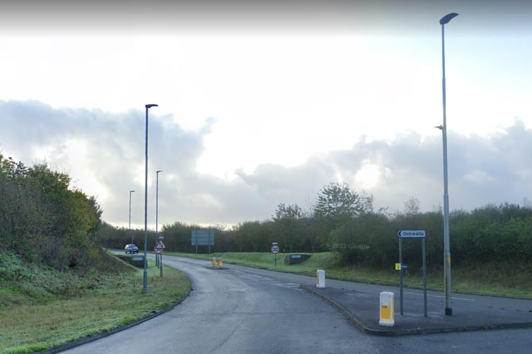 Twelvewoods Roundabout, Dobwalls, where the two-car crash happened