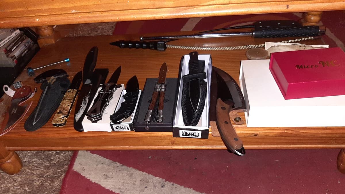 Man arrested after drugs, weapons and a taser disguised as a torch ...