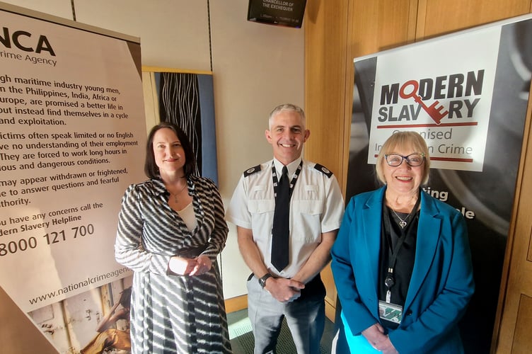 Sheryll meeting PCC Alison Hernandez and Assistant Chief Constable Jim Pearce