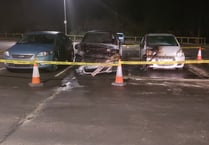 Three vehicles severely damaged after dramatic car park fire