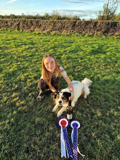 Masie Wiltshire with her seven year old Border Collie, Dennis. 