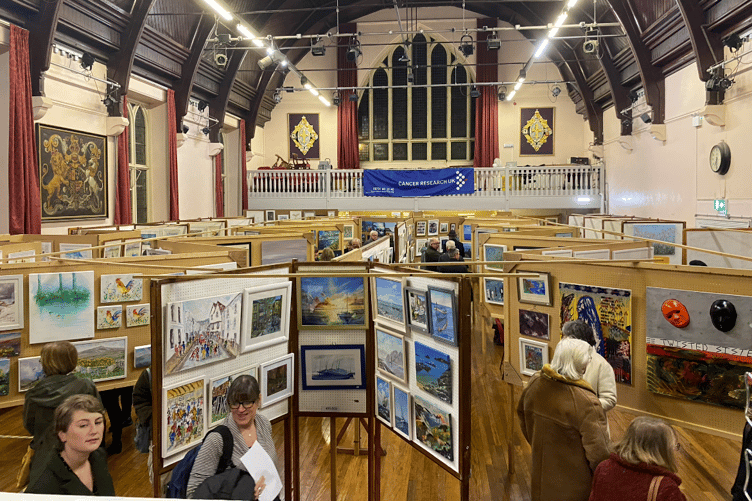 The art exhibition in Liskeard Public Hall