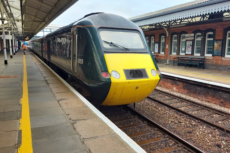 A GWR HST Castle Class train in Cornwall
