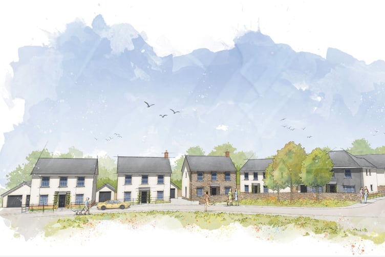 A visualisation of some of the properties set to be built on land at Castle Street in Bodmin