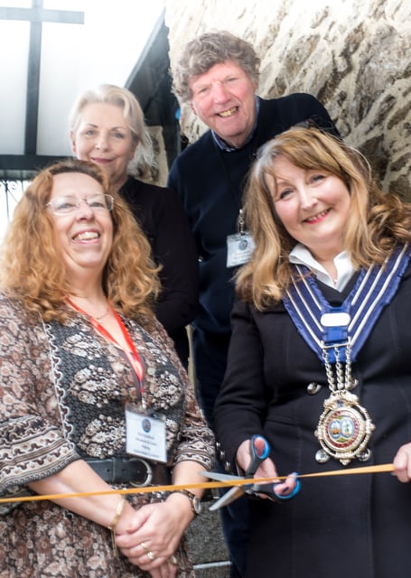 MUSEUM team members Nikki, Anthony, and curator Penny pictured with Looe Mayor Edwina Hannaford 