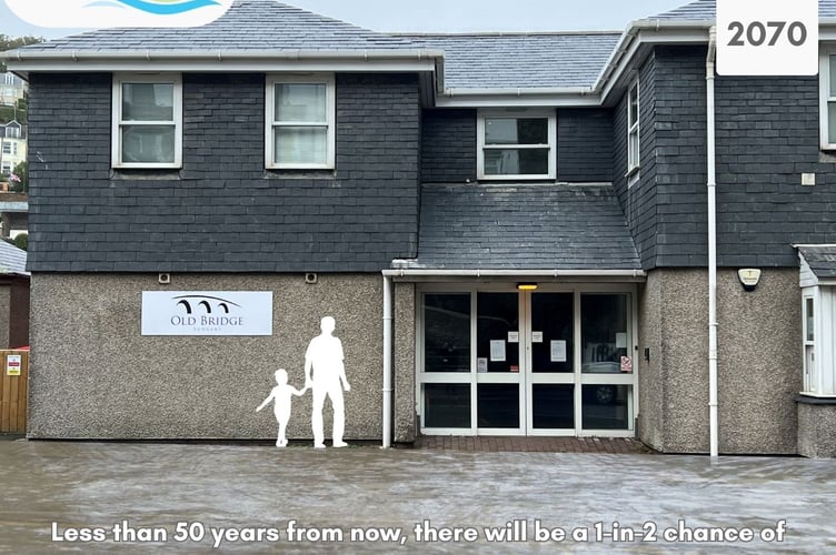 An example of what the water height will be less than 50 years from now 