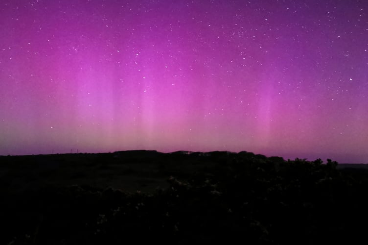 The Northern Lights looking over Madron, Penzance
