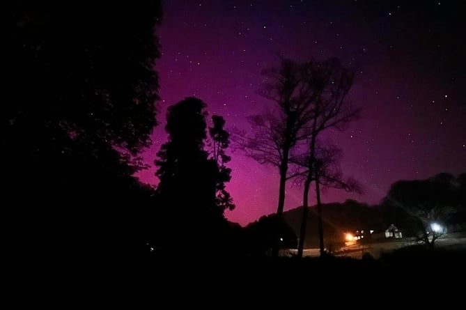 Northern Lights captured over Rosecraddoc Manor, Liskeard