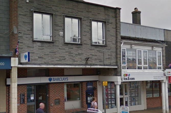 Google street view image of the former Barclays Bank in Saltash when it was still occupied