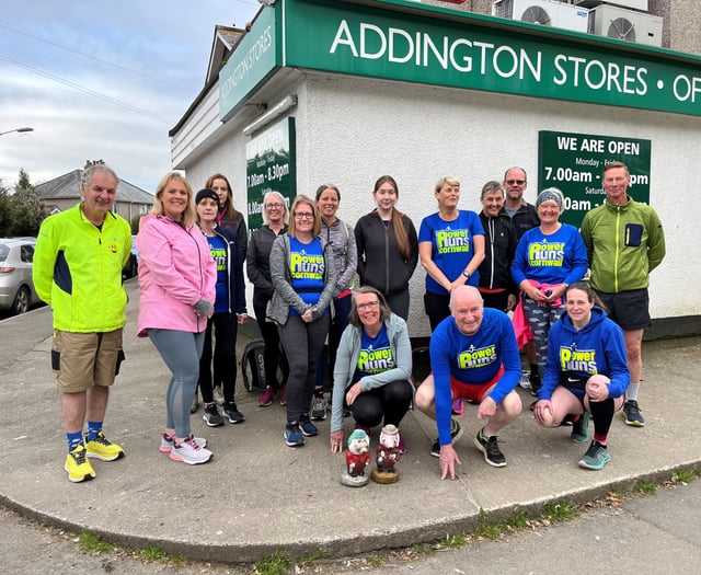 Team exercise whilst helping to keep their local town tidy