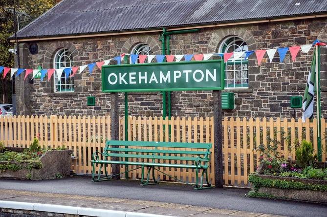 Okehampton Station sign