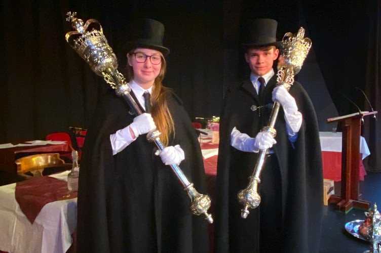 Rose Ramwell and Ethan Mort at the mayor making ceremony 