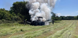 Fire crews extinguish 'well alight' tractor in accidental blaze 