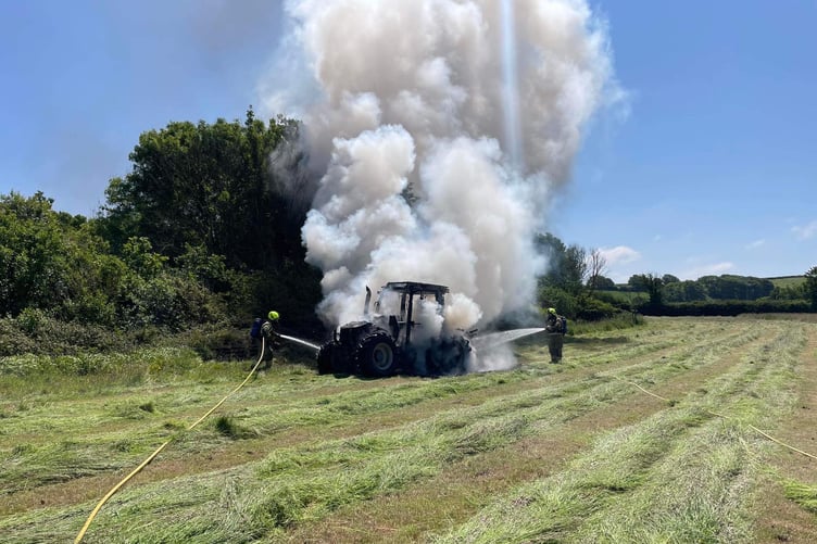 The 'well alight tractor in St Breock'